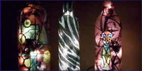 Bottle Art, Night Art, lighting artwork